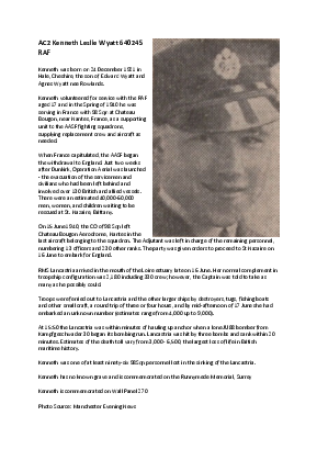 A preview of a PDF biography for Wyatt, Kenneth Leslie